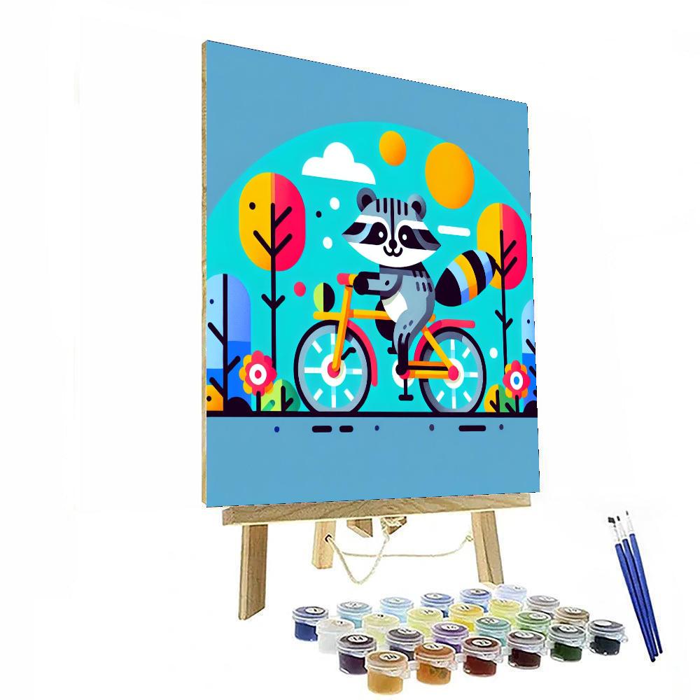 Riding Raccoon Paint By Numbers Art