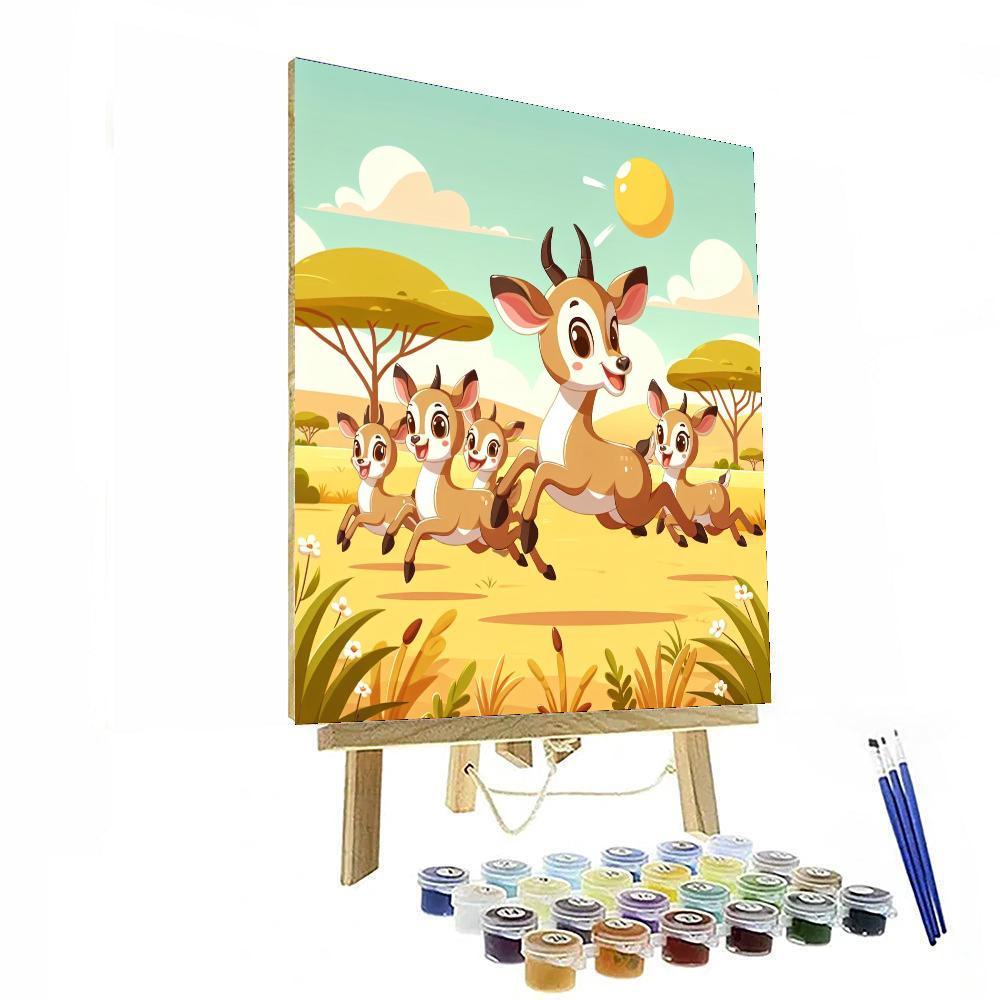 Adventurous Antelopes Paint By Numbers Art