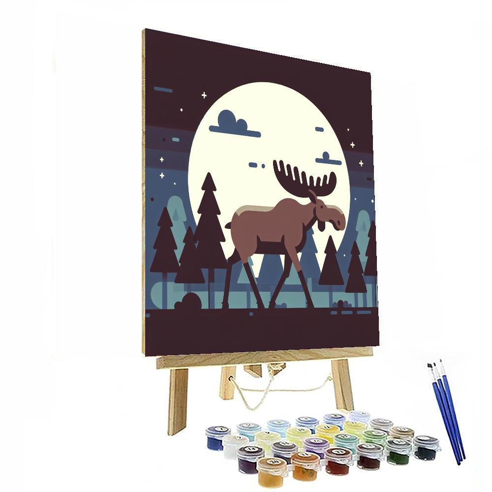 Moonlit Moose Meandering Paint By Color