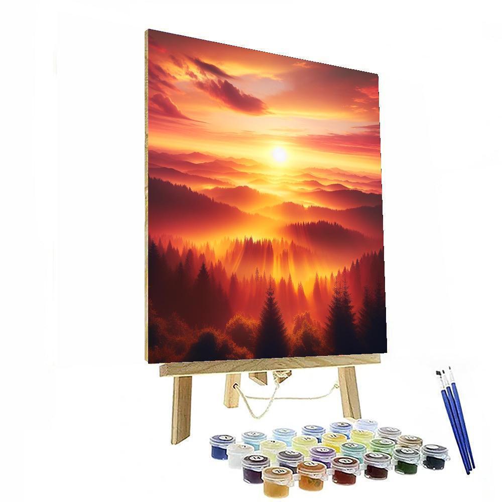 Golden Sunrise Splendor Number Painting