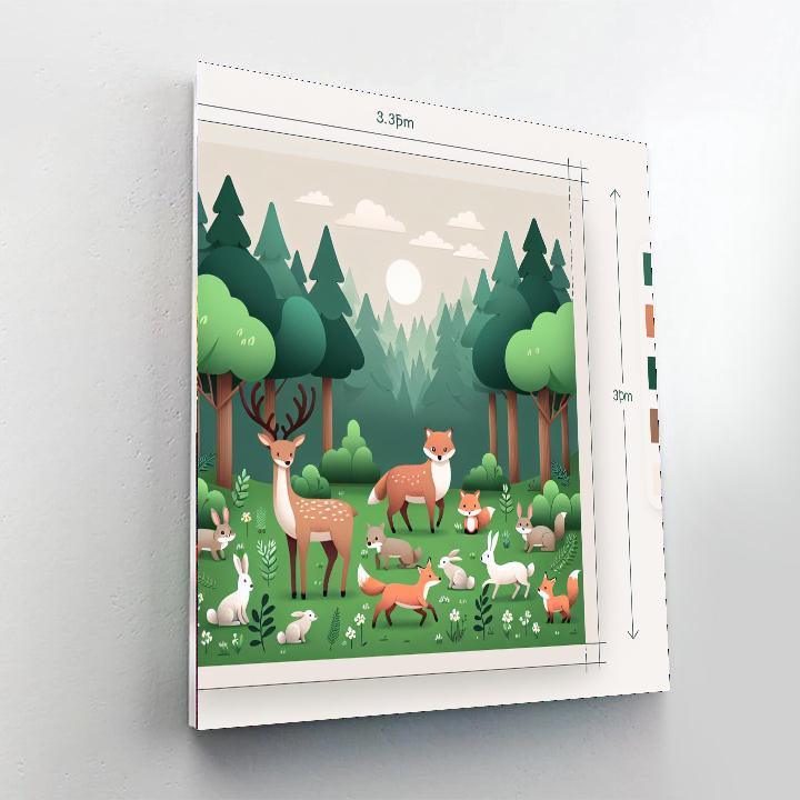 Forest Creatures At Play Painting By Numbers Kit