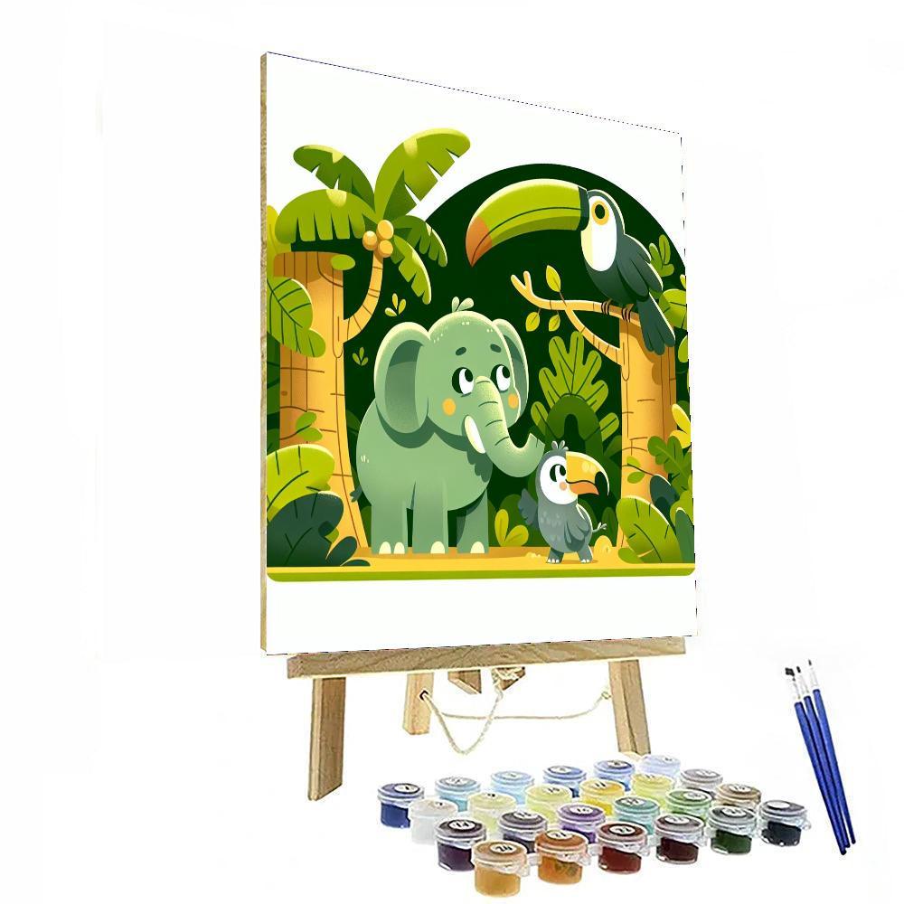 Caring Jungle Friends Paint By Color