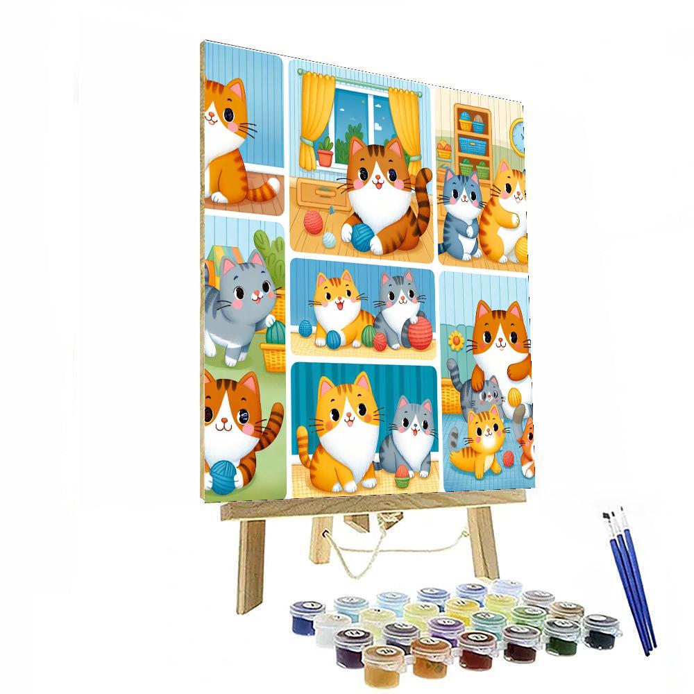 Funky Felines Number Painting