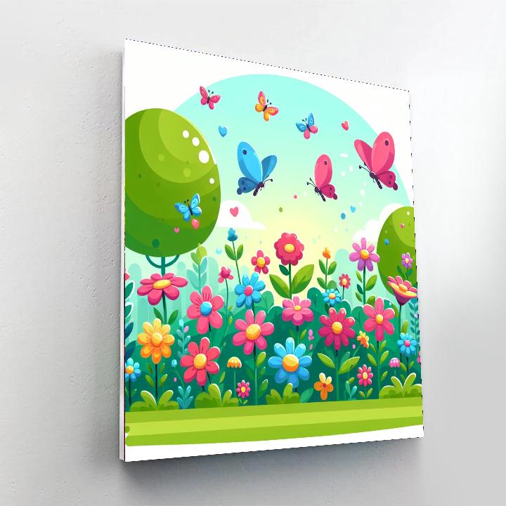 Butterfly Blossom Garden Painting By Numbers Kit
