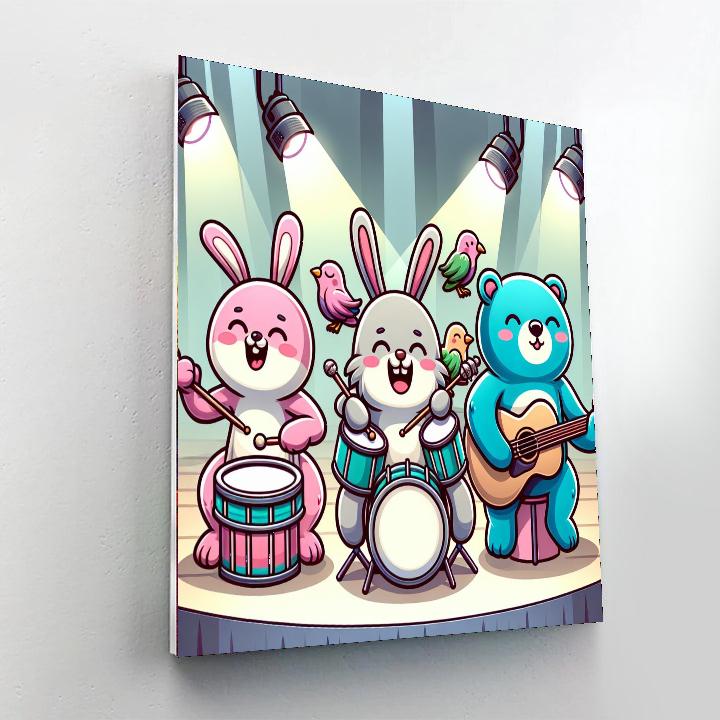 Cheery Animal Band Paint By Numbers Art