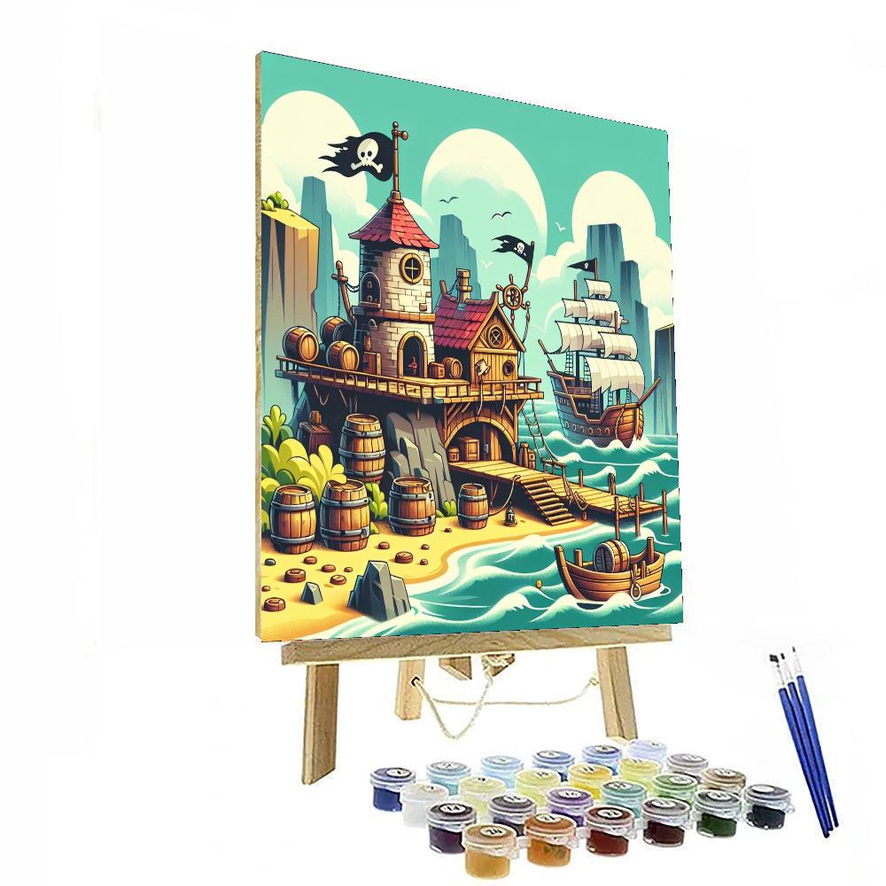 Seaside Pirate's Hideout DIY Paint By Numbers