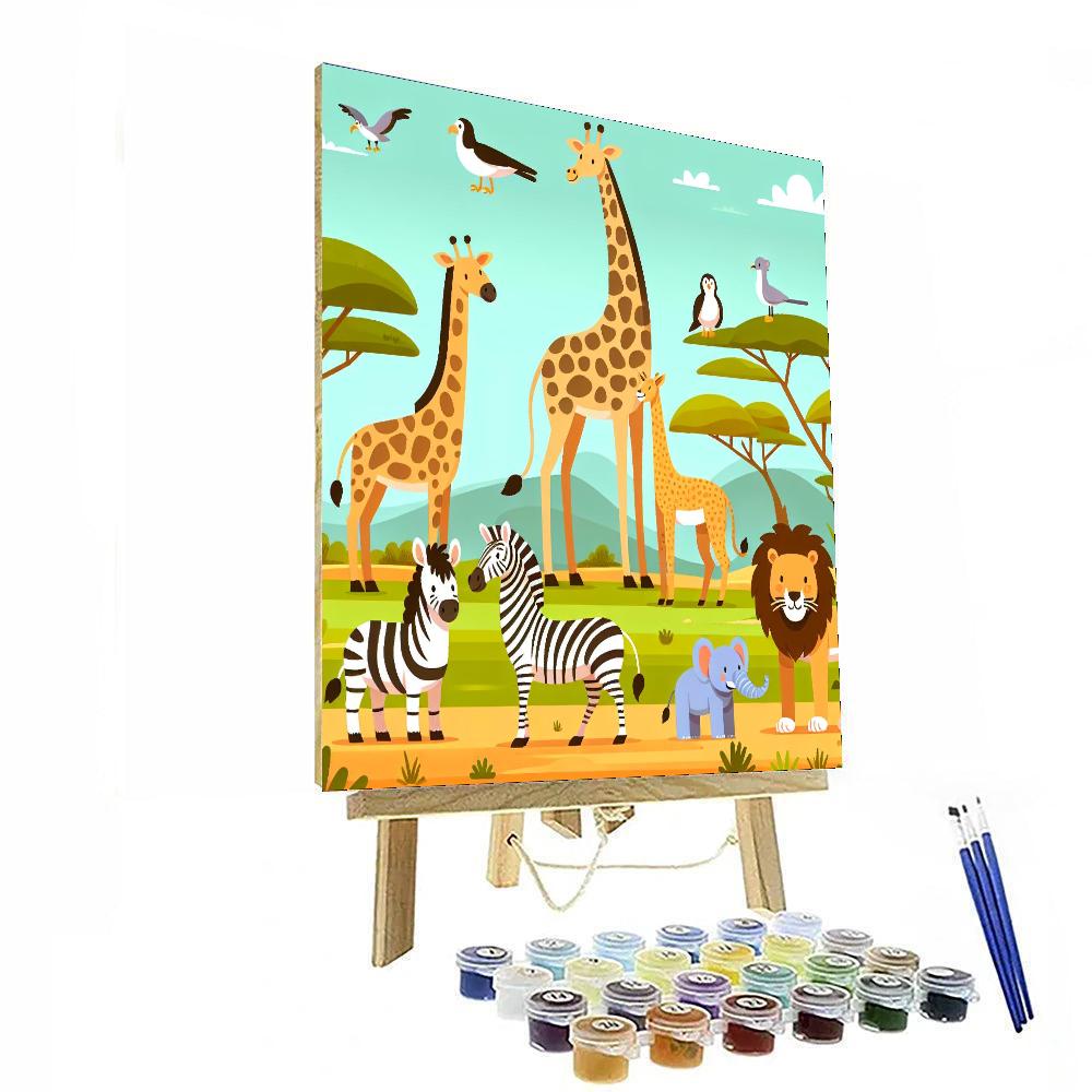 Joyful Safari Gathering Paint By Numbers Art