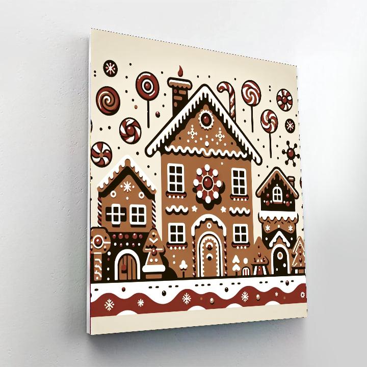 Giant Gingerbread Village Paint By Numbers Art