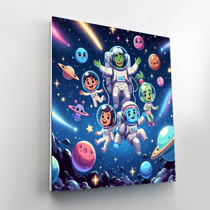 Cheerful Space Pals Number Painting