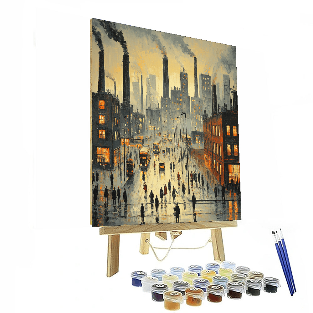 L.S. Lowry Inspired Industrial Rhythms  Paint By Color