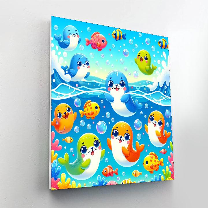 Playful Seal Friends Numbered Painting Kits
