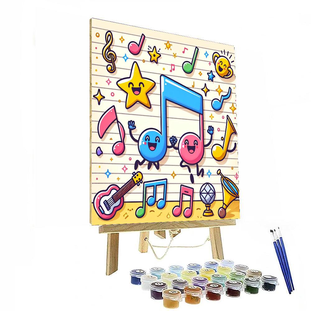 Dancing Musical Notes Numbered Painting Kits