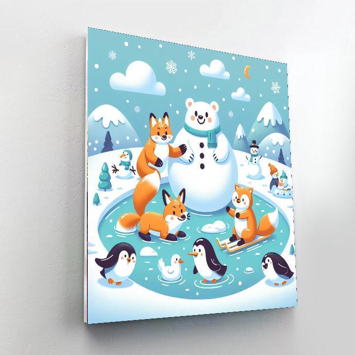Magical Winter Friends Paint By Numbers Art