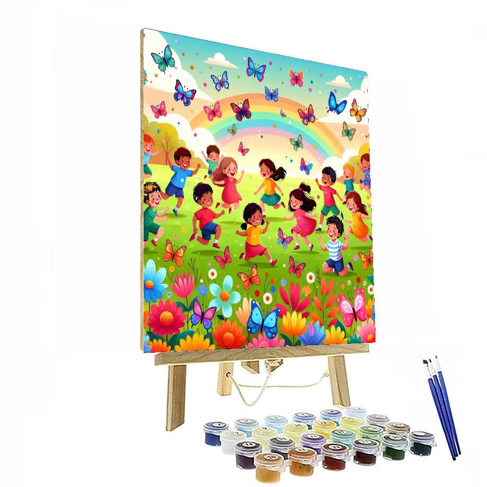Giggles And Butterflies Painting Number Kit