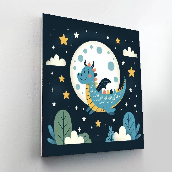 Mystical Moonlit Dragon Numbered Painting Kits