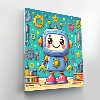 Friendly Robot Invention Number Painting