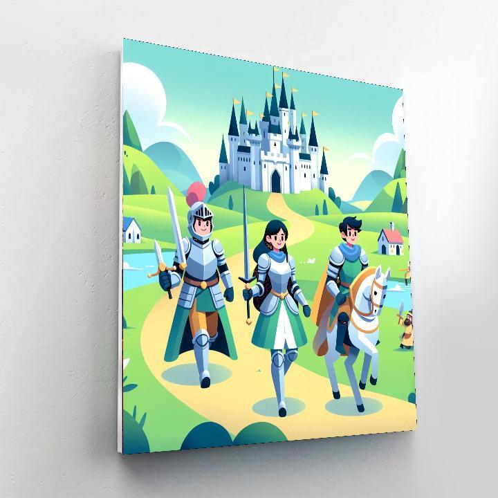 Castle Adventure With Enchanted Knights Painting By Numbers Kit