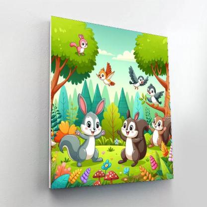 Adventure With Woodland Creatures Paint By Numbers Art