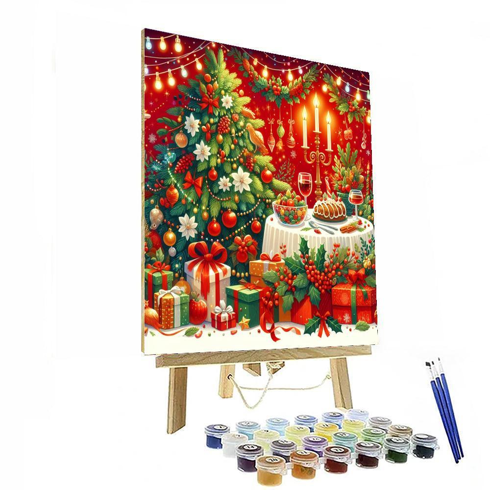Santa's Holiday Cheer Painting Number Kit