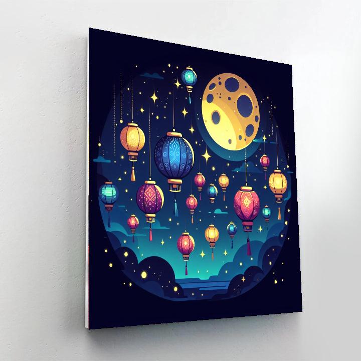 Lunar Lantern Parade Paint By Numbers Art