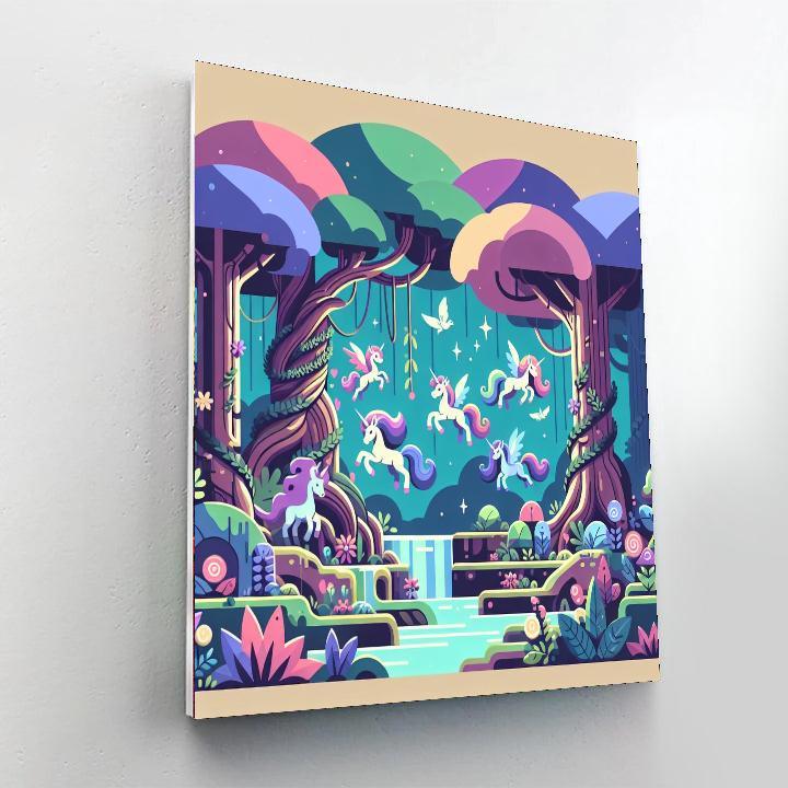 Mystic Forest With Enchanted Creatures Paint By Number