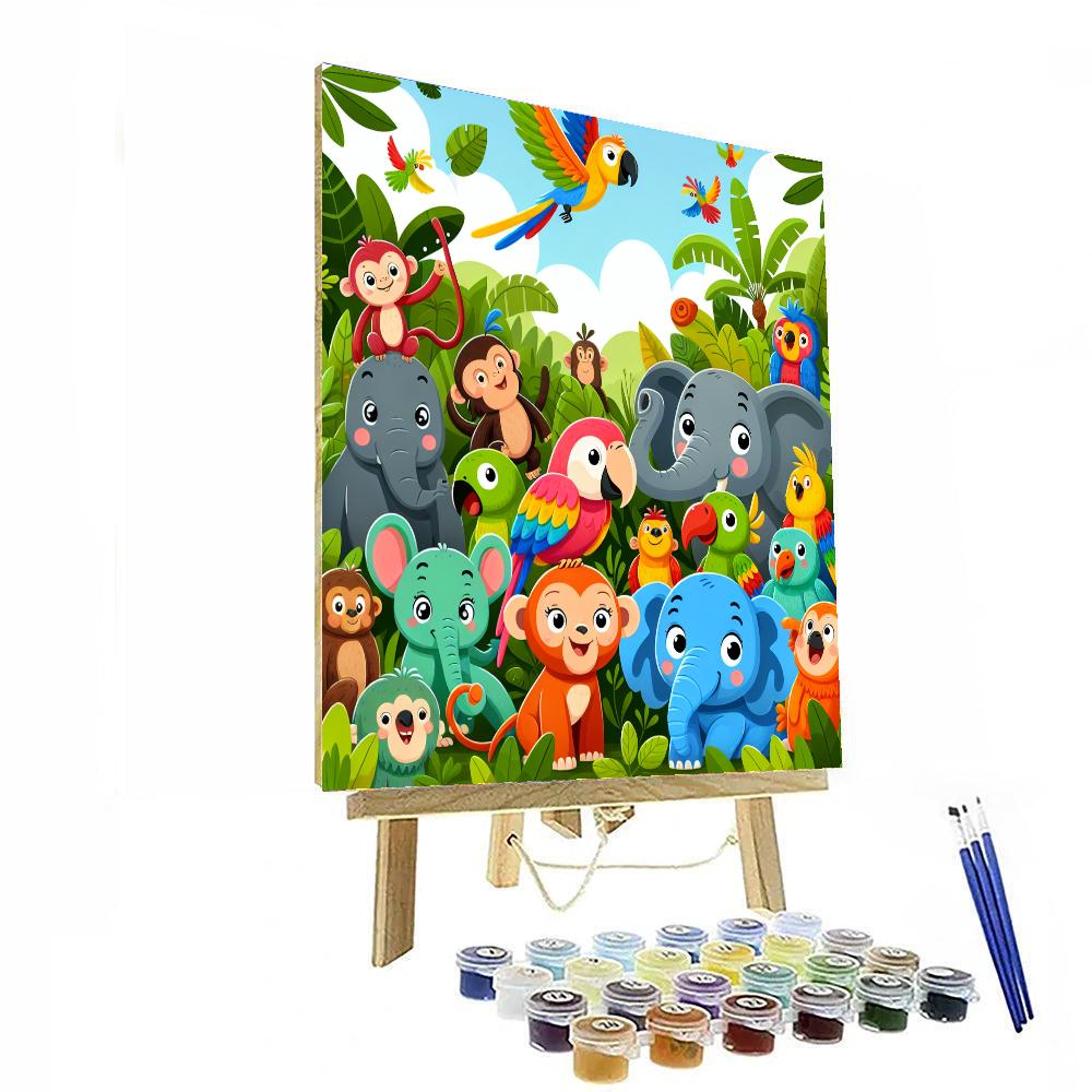 Animal Adventures In The Jungle Paint By Numbers Kits
