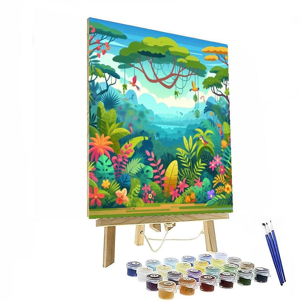 Tropical Rainforest Walk Painting By Numbers Kit