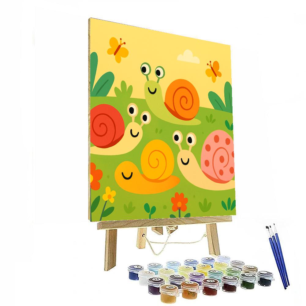 Delightful Snail Race DIY Paint By Numbers