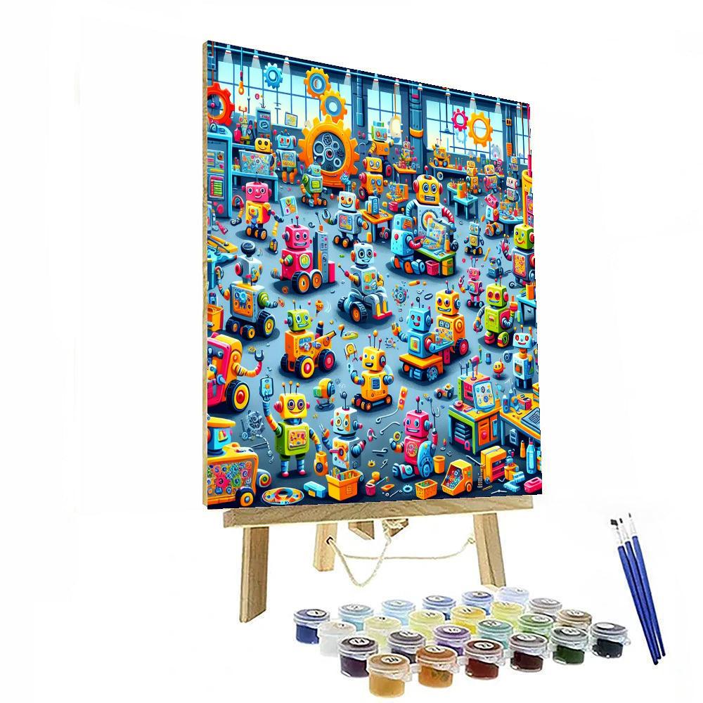 Artistic Robot Factory Paint By Numbers Art