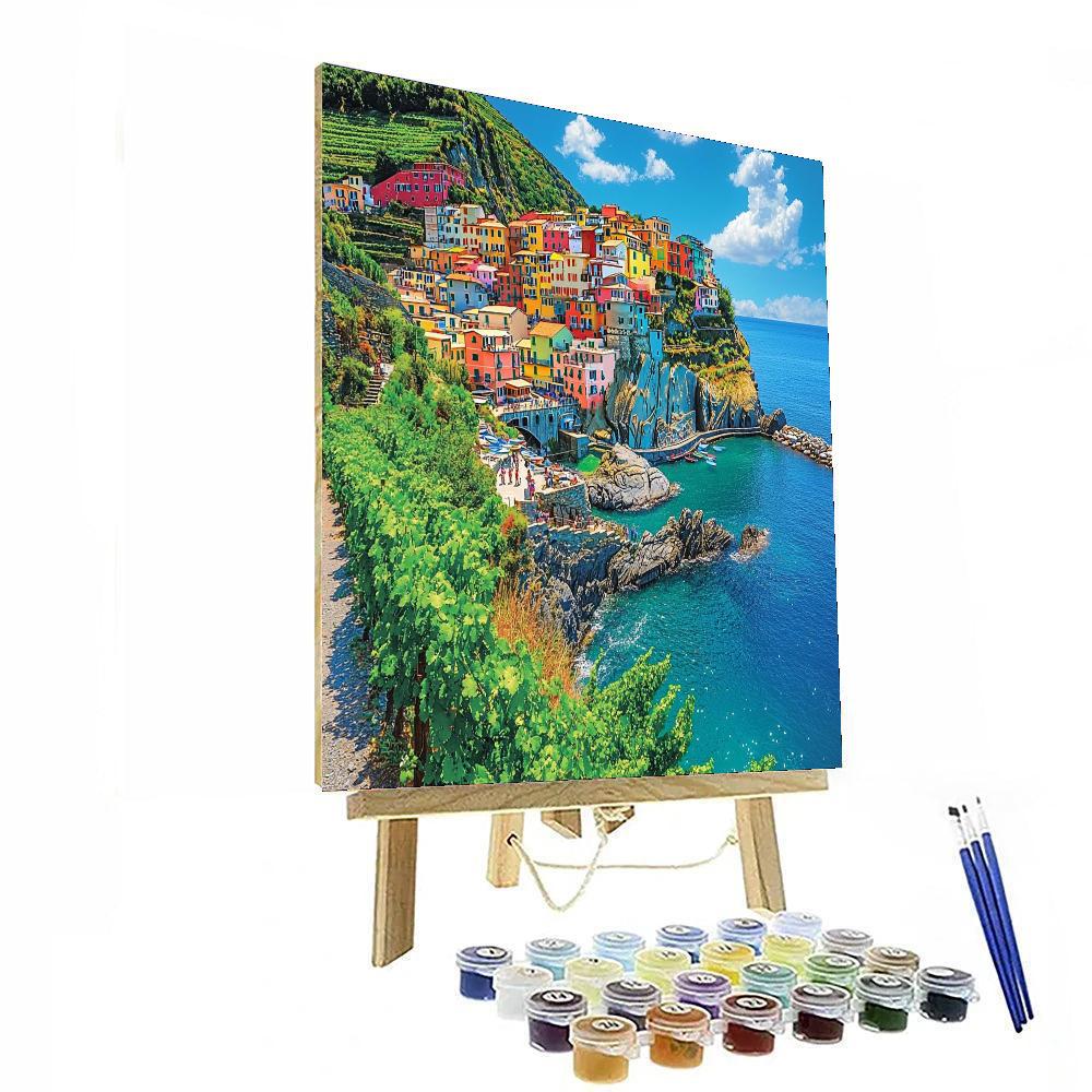 Cinque Terre Coast Trail Number Painting