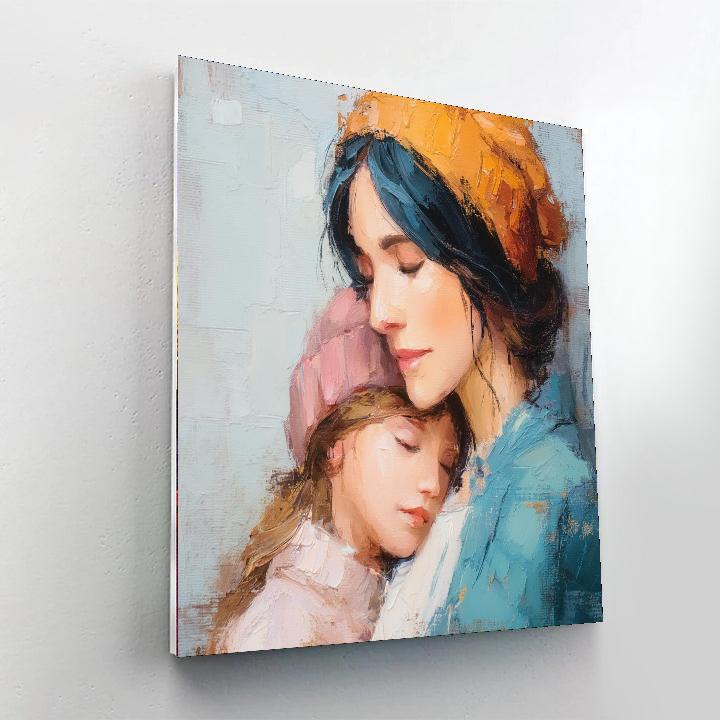 Mother's Gentle Embrace Paint By Color