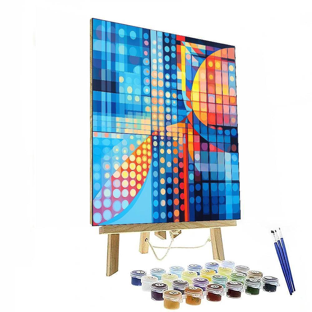 Victor Vasarely Inspired Playful Dance Of Geometry  Paint By Color