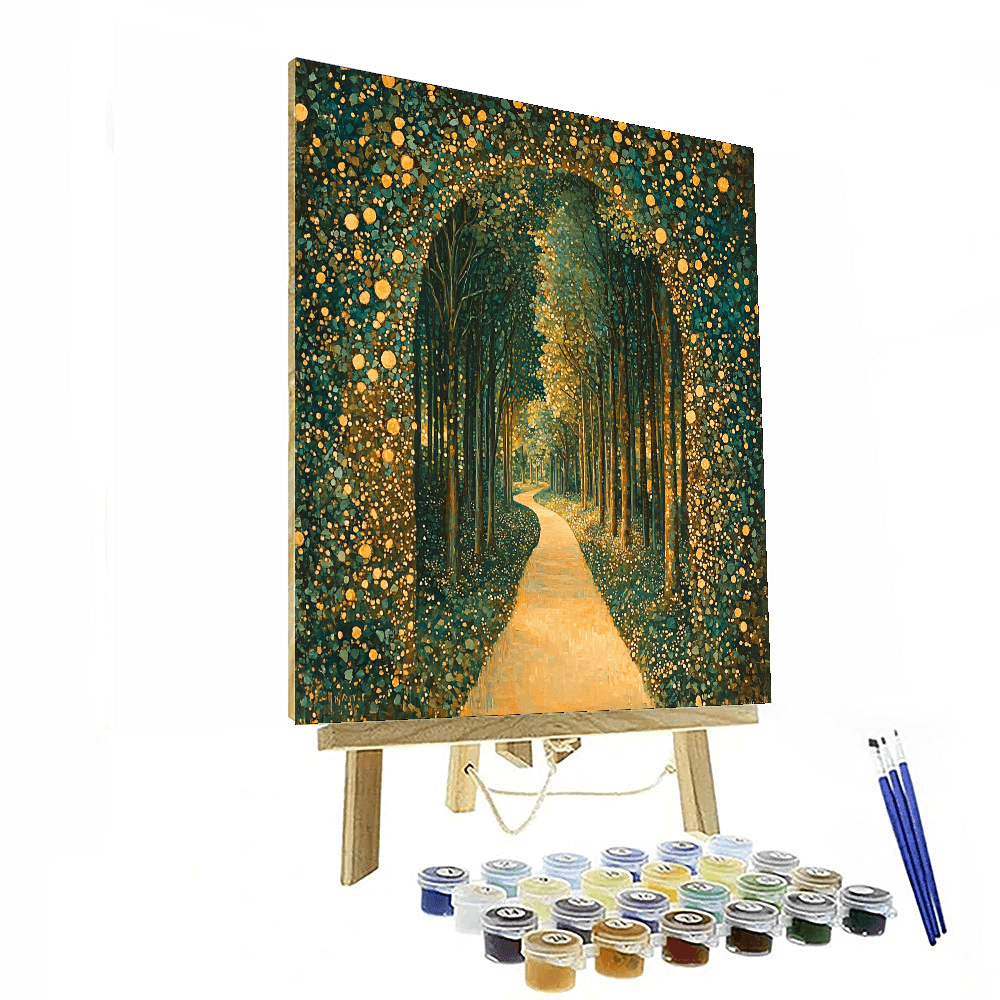 Gustav Klimt Inspired Serene Forest Pathways  Paint By Numbers