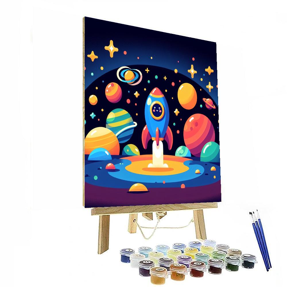 Friendly Space Voyage Paint By Numbers Art