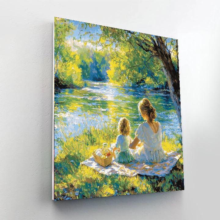 Picnic By The Riverbank Painting Number Kit