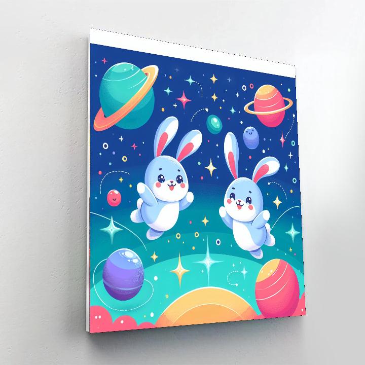 Playful Space Bunnies Paint By Numbers