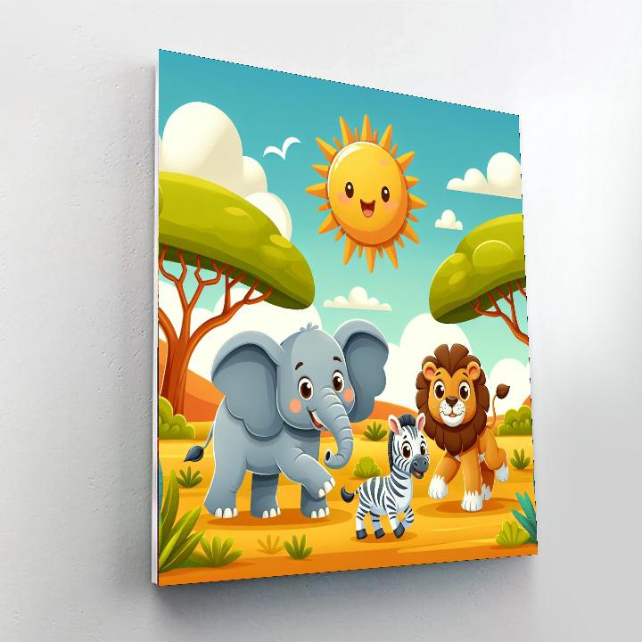 Safari Spectacular Painting By Numbers Kit