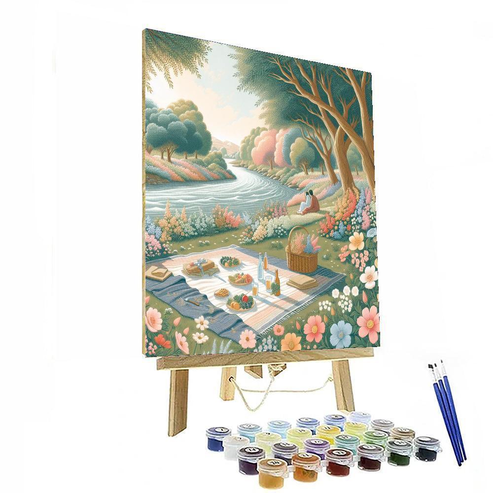 Riverside Tea Picnic Paint By Number