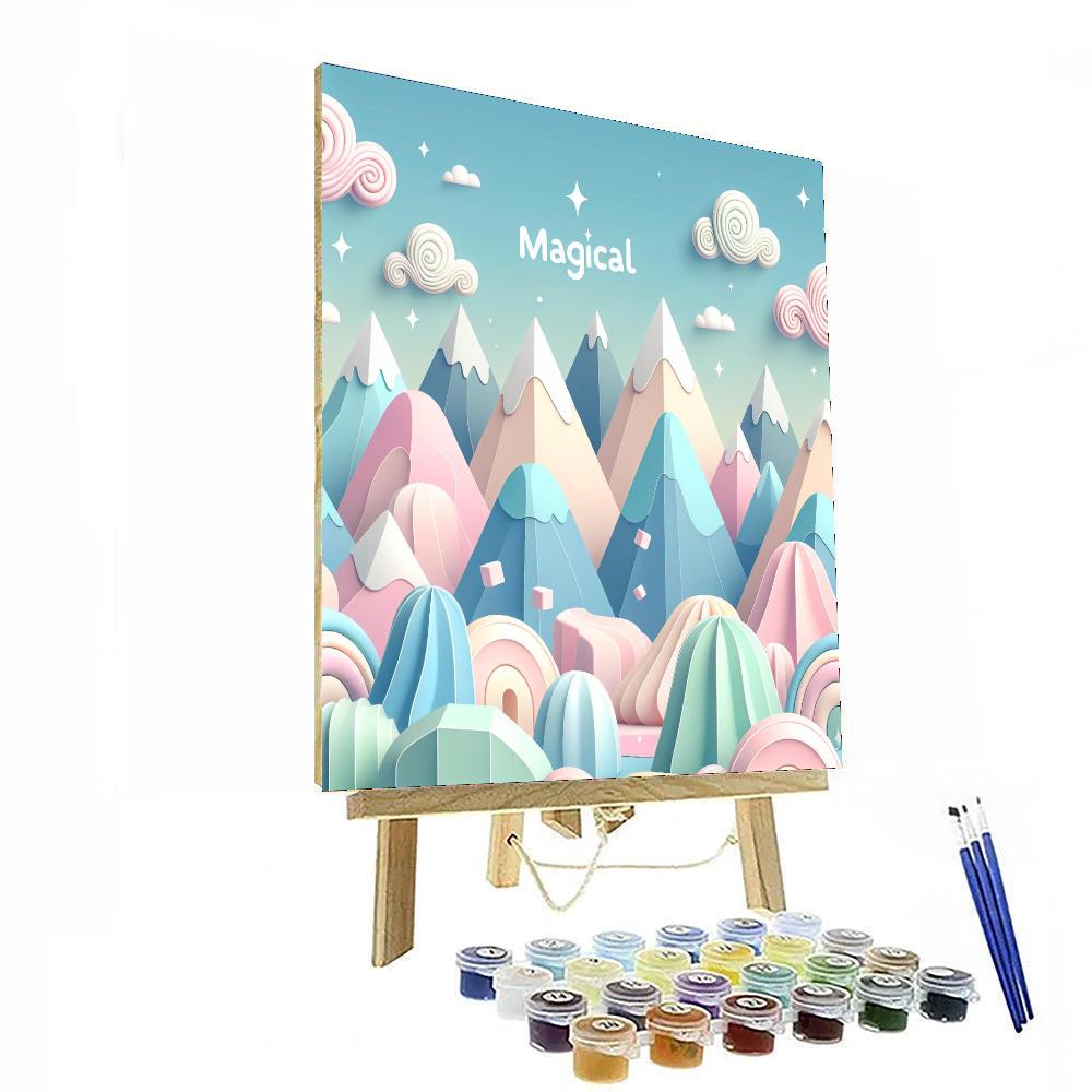 Magical Marshmallow Mountains Paint By Numbers Art
