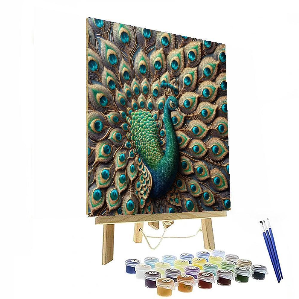 Elegant Peacock Majesty Numbered Painting Kits