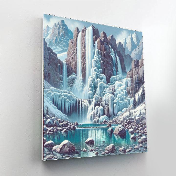Cascading Mountain Falls Paint By Numbers