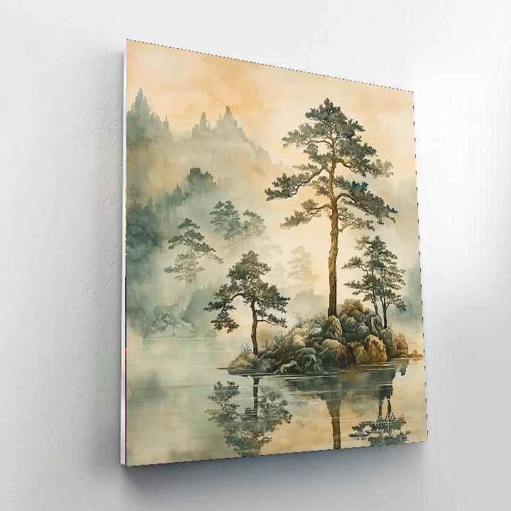 Zhao Mengfu Inspired Harmony Of Ancient Trees  Paint By Color