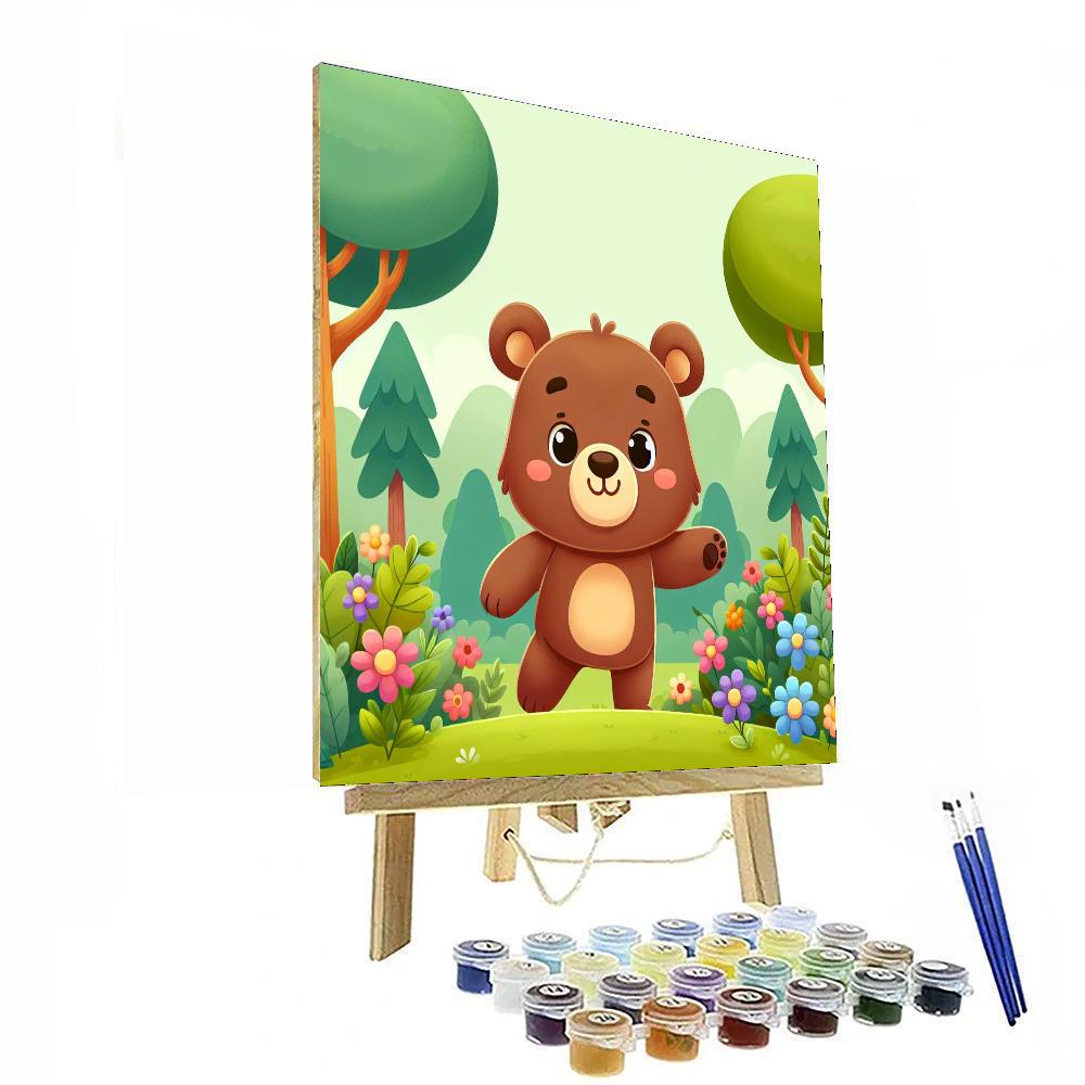 Curious Bear Cub Painting By Numbers Kit