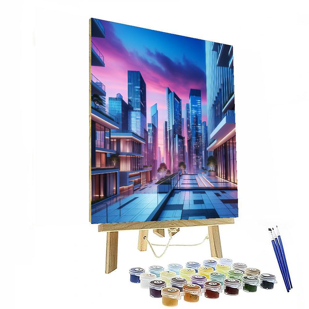 Chic Urban Rooftop View Paint By Color