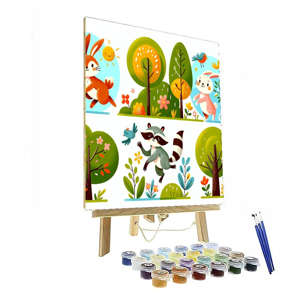 Curious Animal Friends Numbered Painting Kits