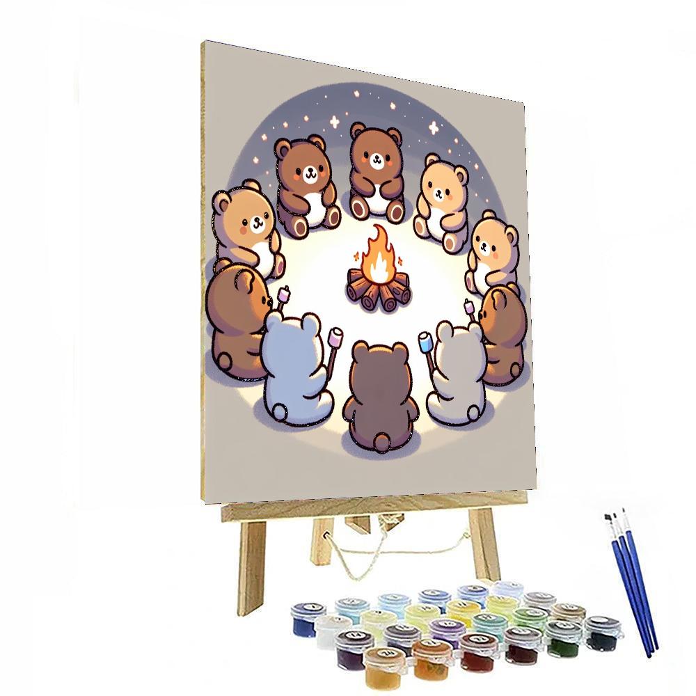 Cuddle Bears Campout Number Painting