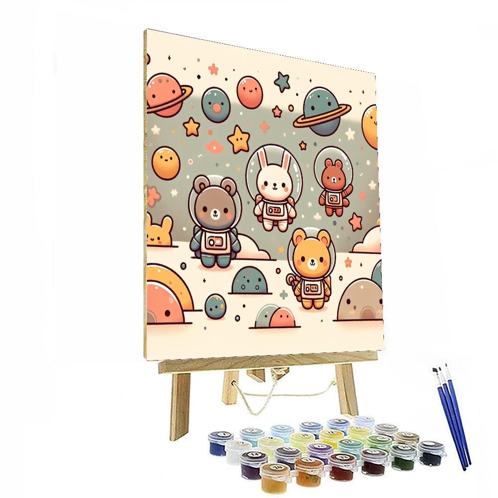 Cosmic Critter Voyage Paint By Numbers Art