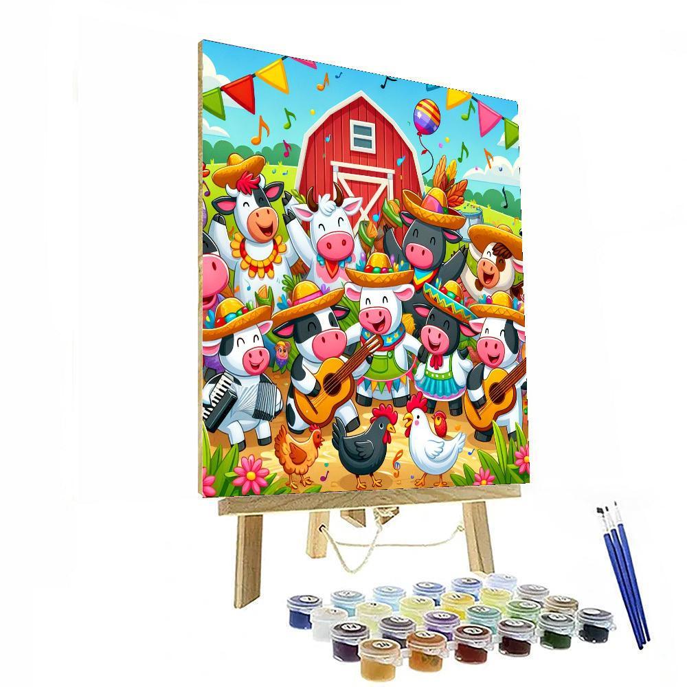 Lively Farmyard Fiesta Painting By Numbers Kit
