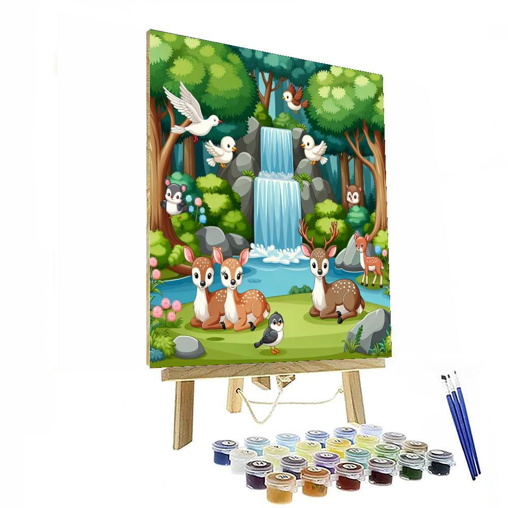 Woodland Waterfall Wonder Painting By Numbers Kit