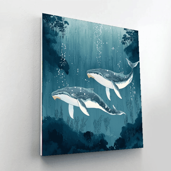 Hiroshi Yoshida Inspired Whale Song Harmony  Paint By Color